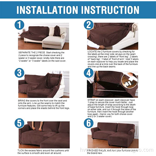 Velvet Corner Dyed L-Shaped Anti-Slip Sectional Slipcovers